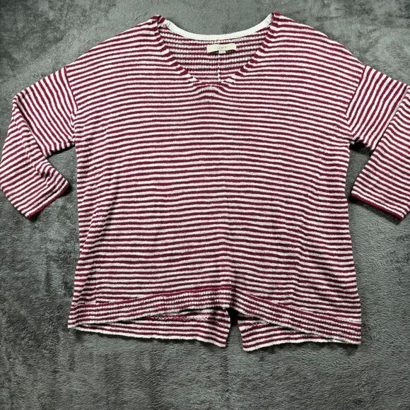 Loft Sweater Lot of 4 Stripes Floral Ladybug Pink Yellow Gray Size Large C131 - Picture 5 of 16